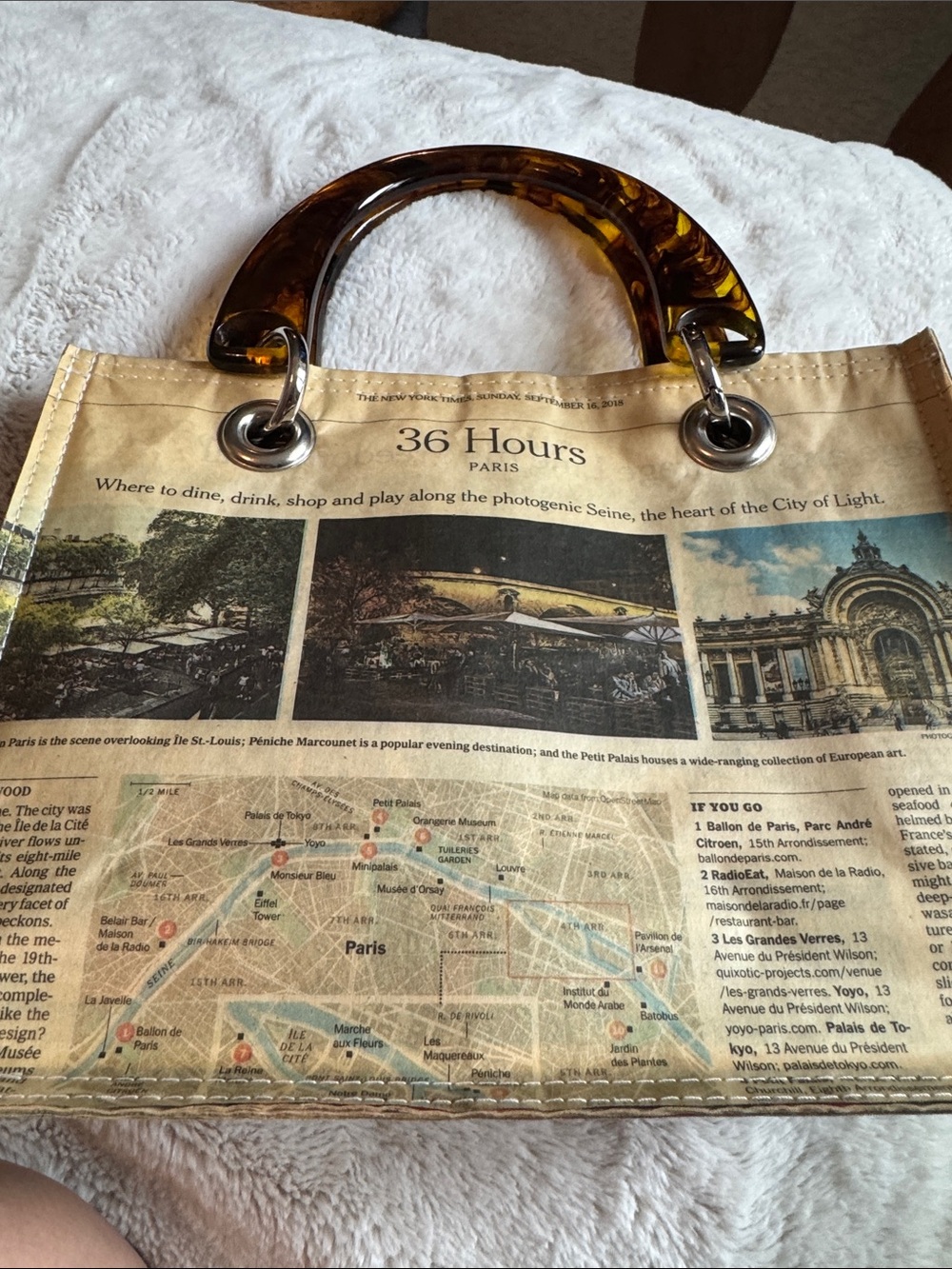 COUTURE PLANET..RECYCLED NEWSPAPER BAG..